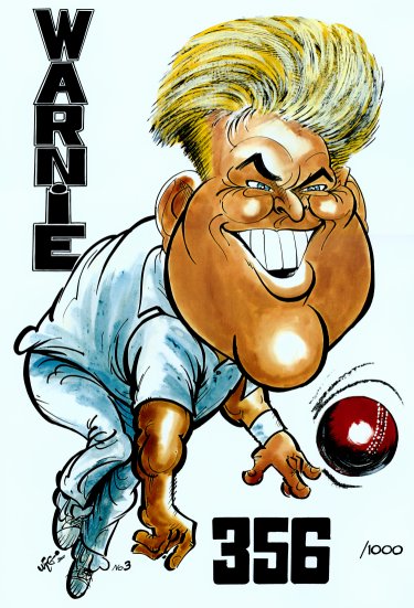 Shane Warne 356 Test Wickets Personally Signed by WEG